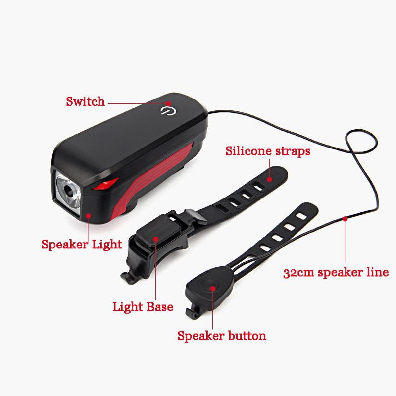 Bicycle Front Light Horn 350 Lemun 2000 Mah Loudly Usb 6