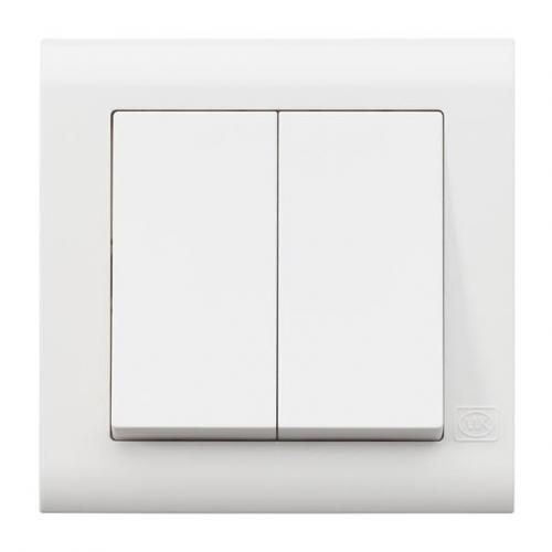 Essentials 10AX 2G 2Way Wide-Rocker Switch - White