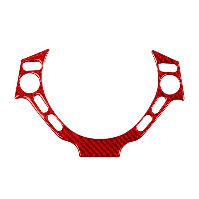 Steering Wheel Button Cover Decorative Luxury Carbon-Red