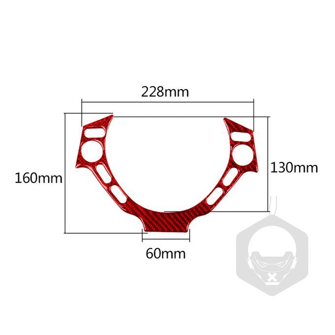 Steering Wheel Button Cover Decorative Luxury Carbon-Red