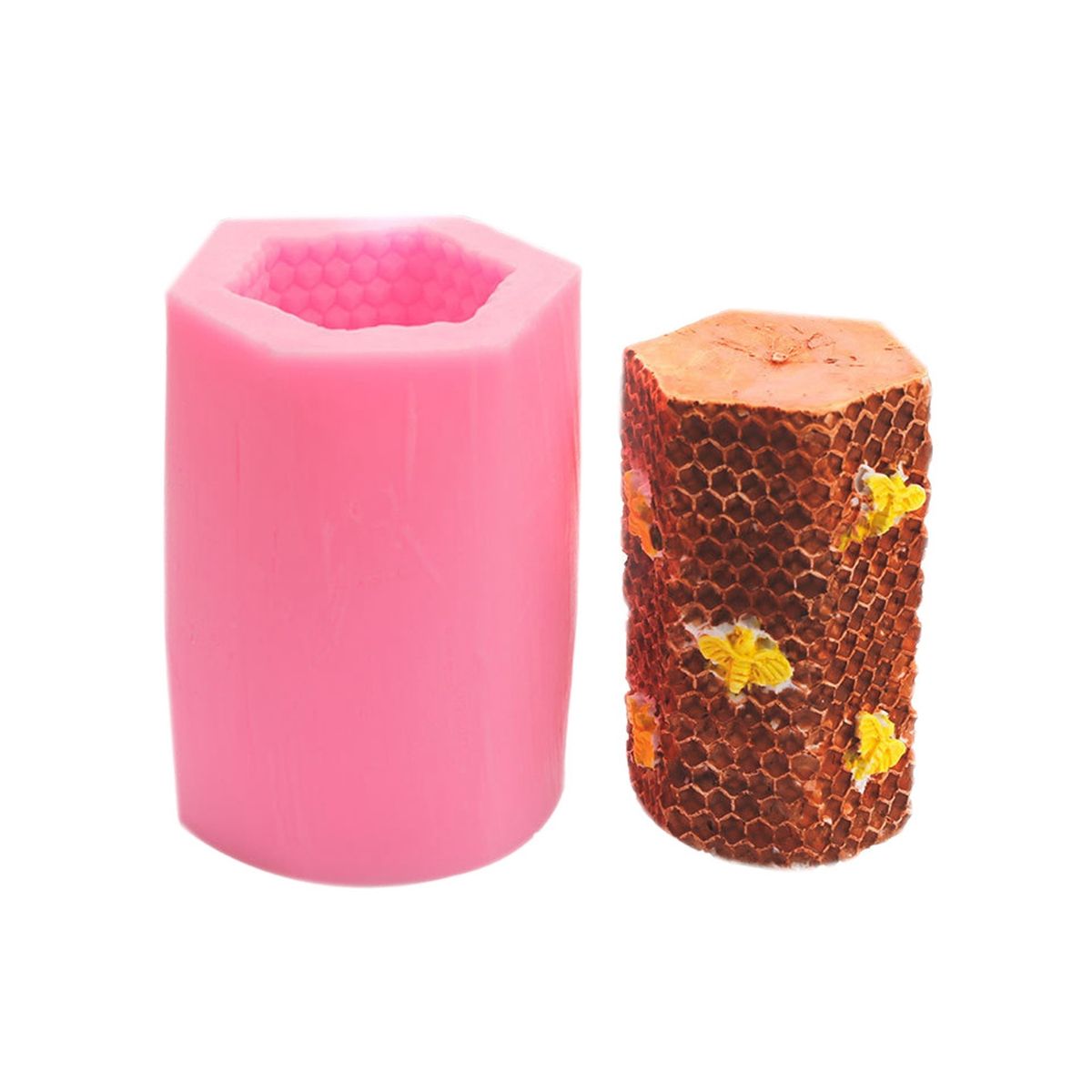 2PCS 3D Silicone Bee Candle Molds for Beeswax Candle Soap Hand Bars