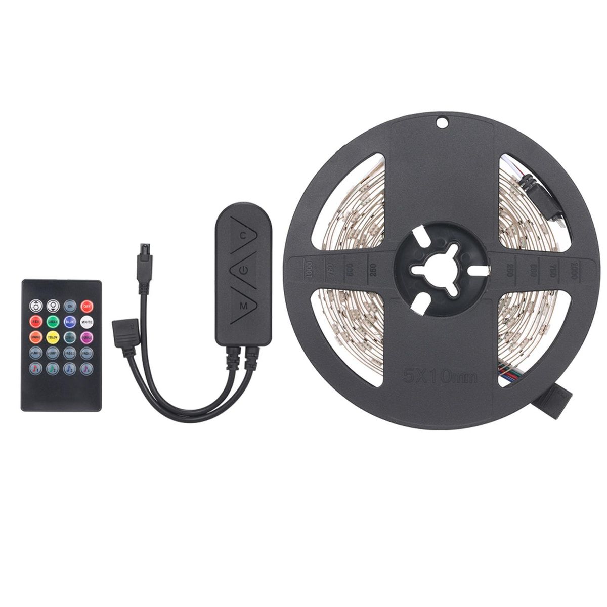 BT LED Strip Lights Kit 10m/32.8ft Length 5050 RGB IR BT music Controller Changing Color 12V Power Supply Smart Light Strip for Bar Home Decoration