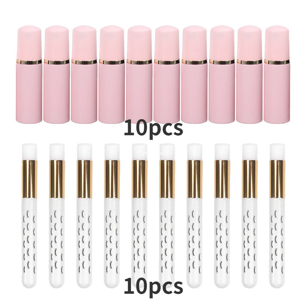 30Pcs 60ML Eyelash Shampoo Brush Empty Soap Bottle Set Including 10pcs Mascara Brush 10pcs Remove Blackhead Nose Cleanser(#20Pcs - PW)
