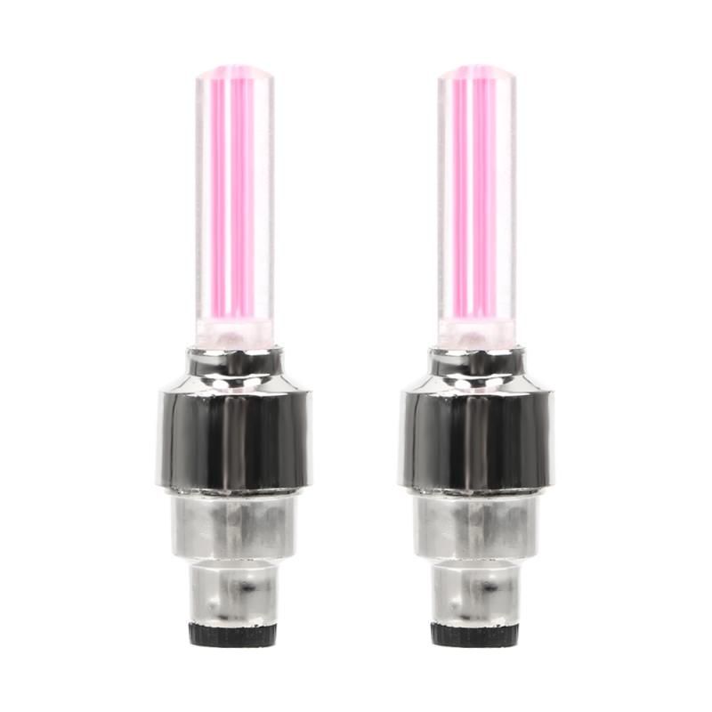 (02 2pcs)2/4pcs Car Wheel LED Light Motorcycle Bike Light Tire Valve Cap Decorative Lantern Tire Valve Cap Flash Spoke Neon Lamp New