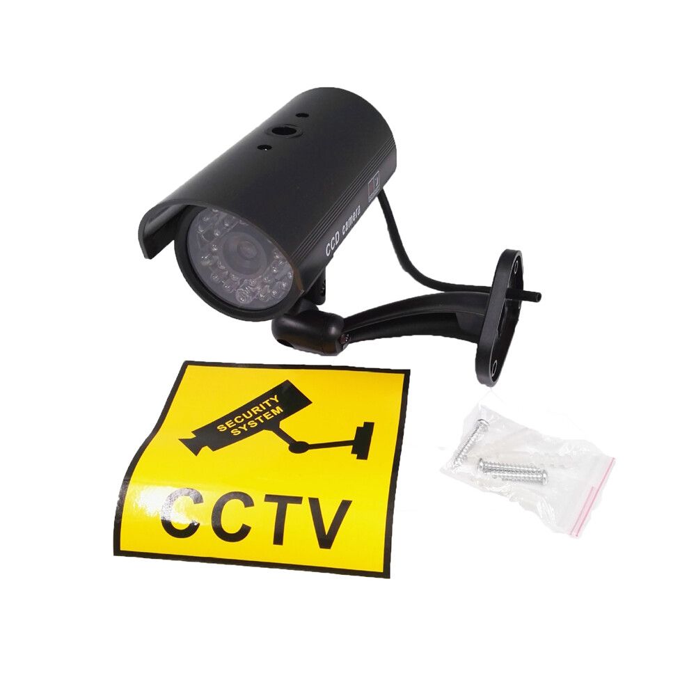 High-simulation Camera Waterproof Dummy CCTV CCD Bullet Camera With Flashing LED Light For Outdoor Or Indoor Looking Simulation Camera For Security Black