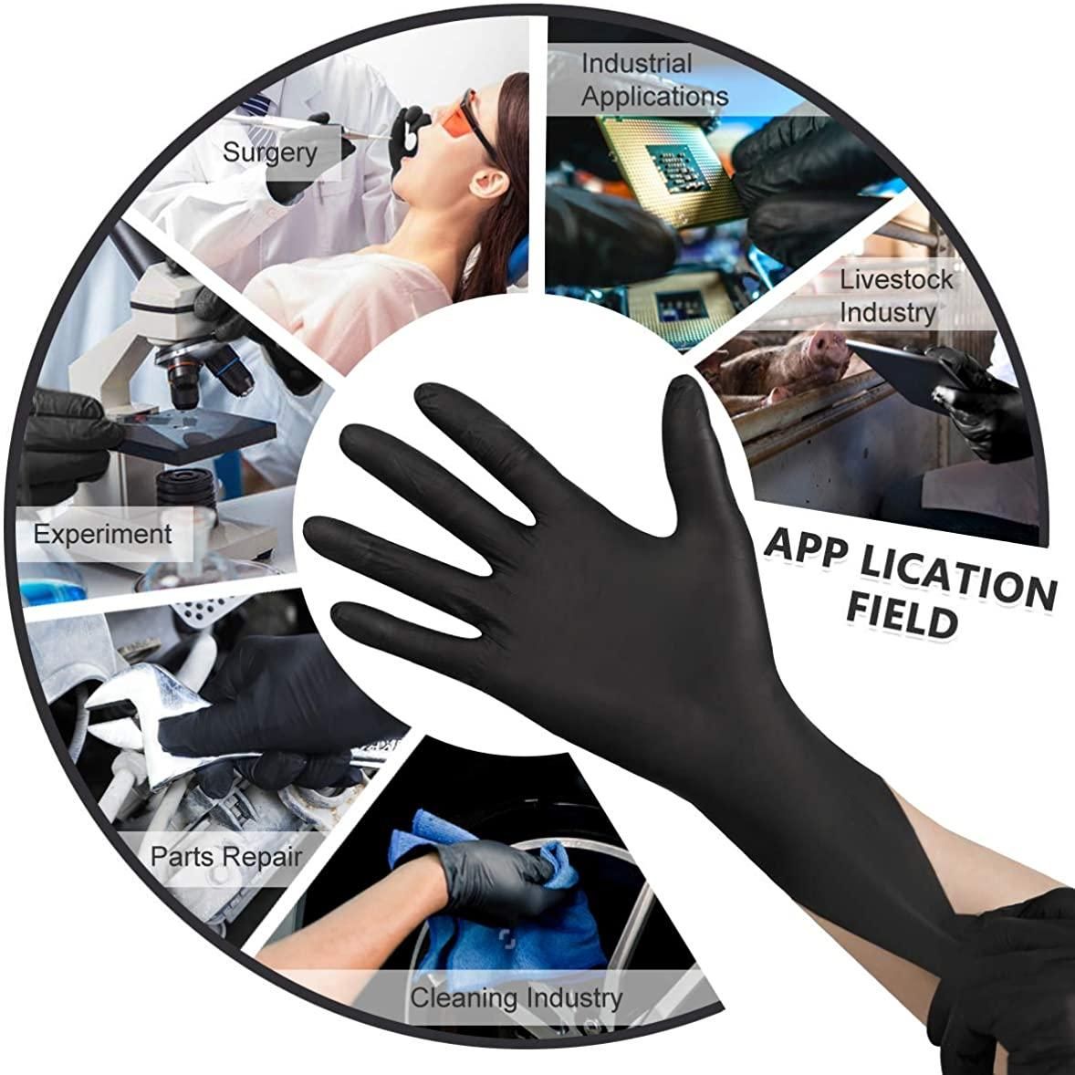 No Tearing Or Pinching Disposable Nitrile Black Glove-20pcs