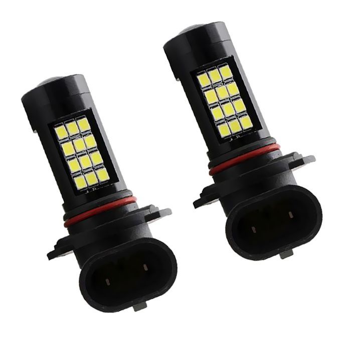 2Pcs 9006 12Volt LED 6000K White Projector Car Fog Lamp Bulbs Long