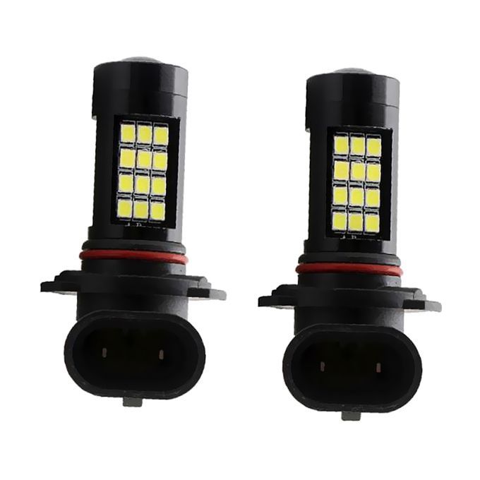 2Pcs 9006 12Volt LED 6000K White Projector Car Fog Lamp Bulbs Long