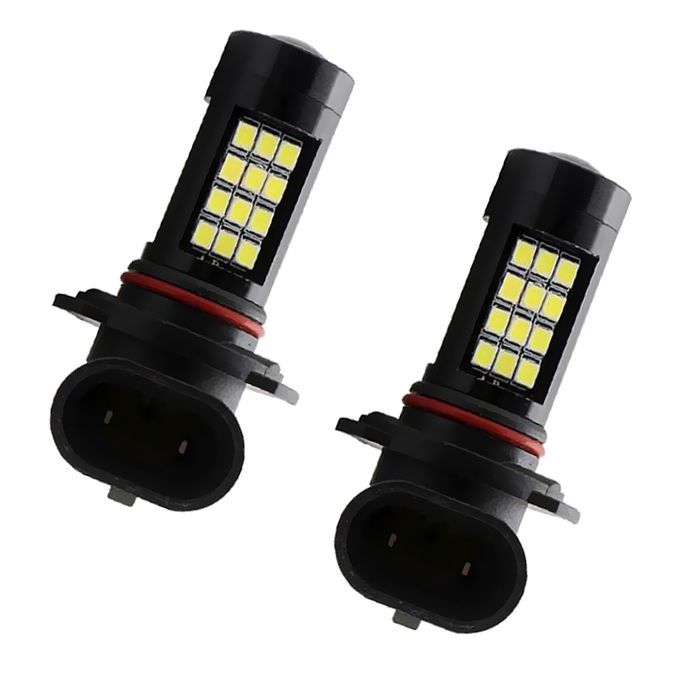 2Pcs 9006 12Volt LED 6000K White Projector Car Fog Lamp Bulbs Long