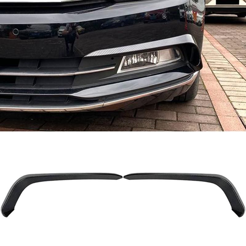 1Pair Front Fog Light Trims Eyebrow Strips For VW Passat B8 2016-2019 Wind  Sticker Spoiler Eye Lid Cover Carbon