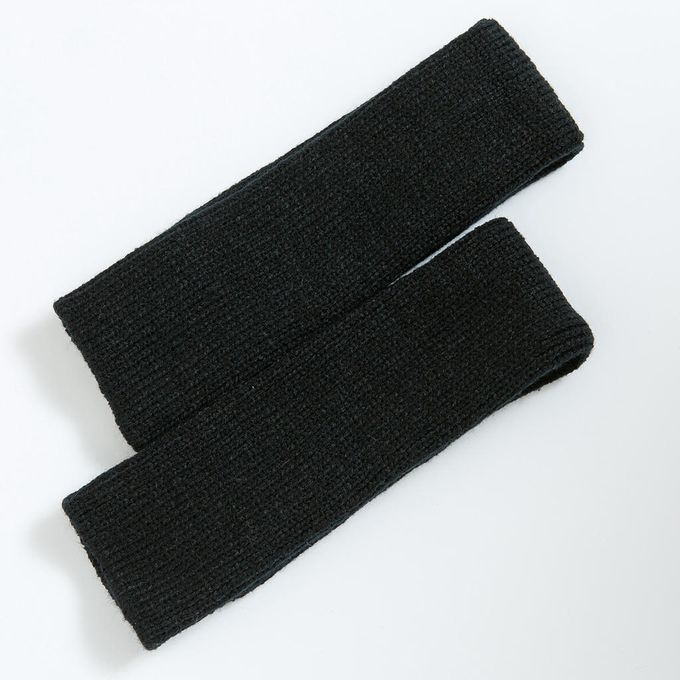 Women's Fashion Thigh Ribbed Knit Open Heel Leg Warmer For Black