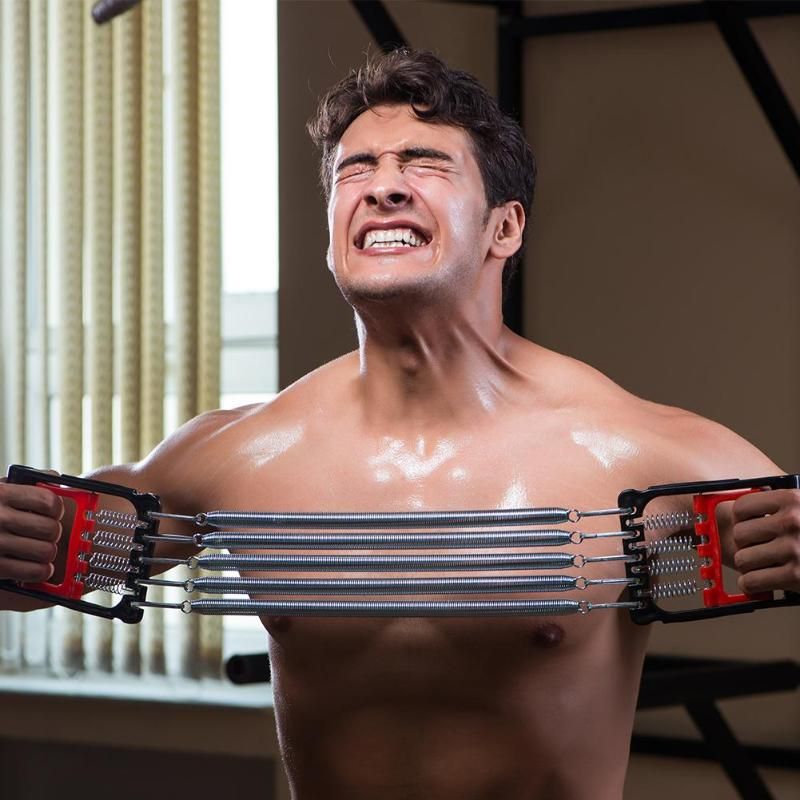 (A)Spring Chest Developer Expander Men Fitness Tension Puller Muscles Exercise Workout Fitness Equipment Resistance Bands WAR