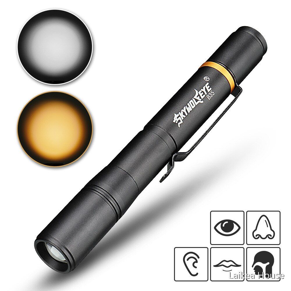 Emergency Medical Handy First Aid Pen Light Work  LED Flashlight Professional Torch Lamp Doctor Nurse Pen Lighting-black