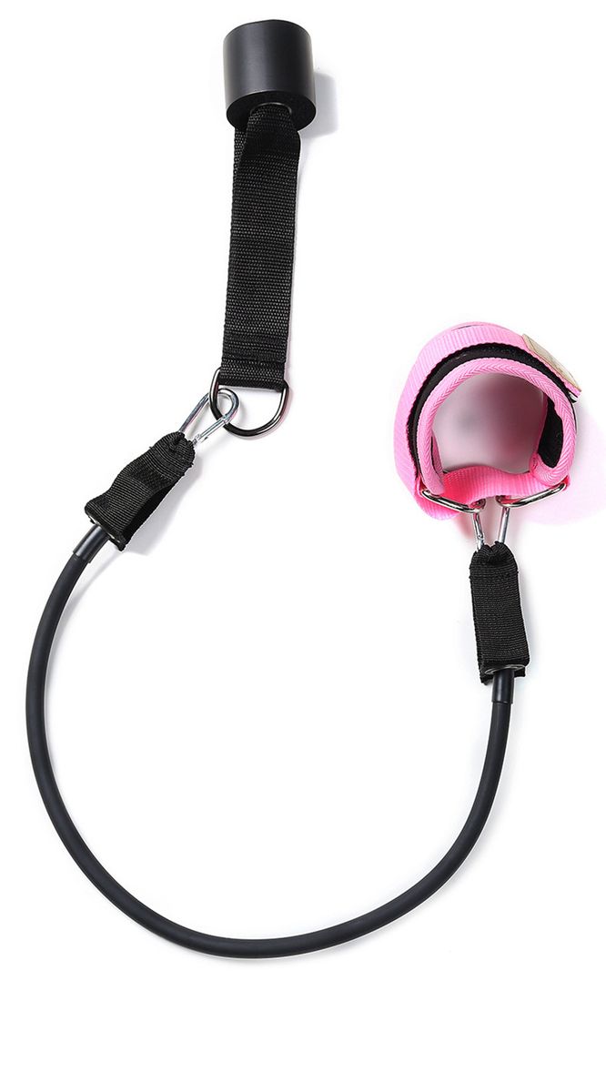 (Black)Resistance Bands With Ankle Straps Cuff With Cable For Attachment Booty  Thigh Leg Pulley Strap Lifting Fitness Exercise WAR