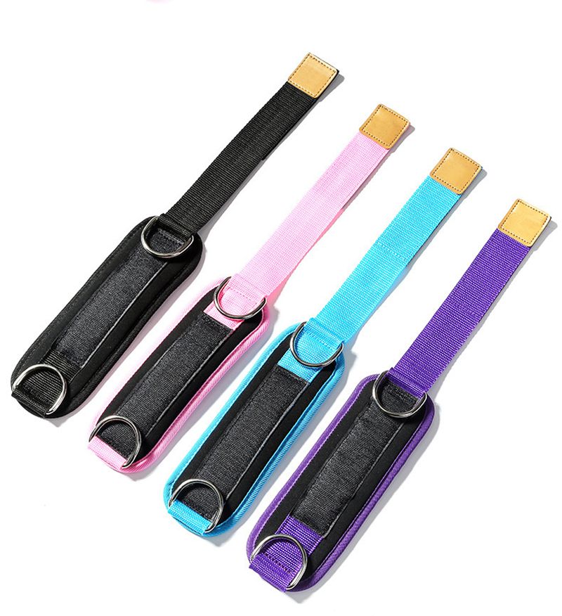 (Black)Resistance Bands With Ankle Straps Cuff With Cable For Attachment Booty  Thigh Leg Pulley Strap Lifting Fitness Exercise WAR