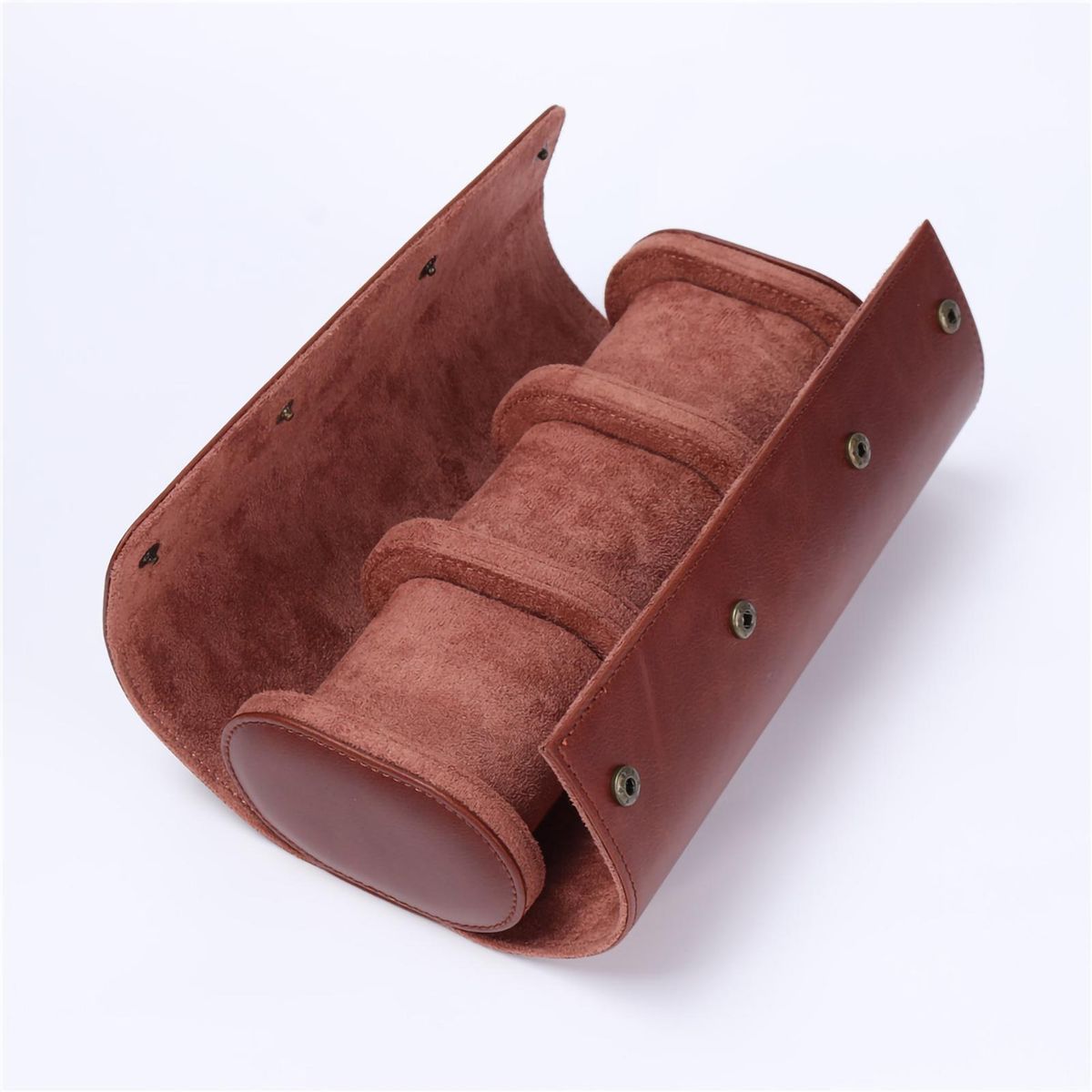 Storage Box 3 Slots Watch Storage Case Brown