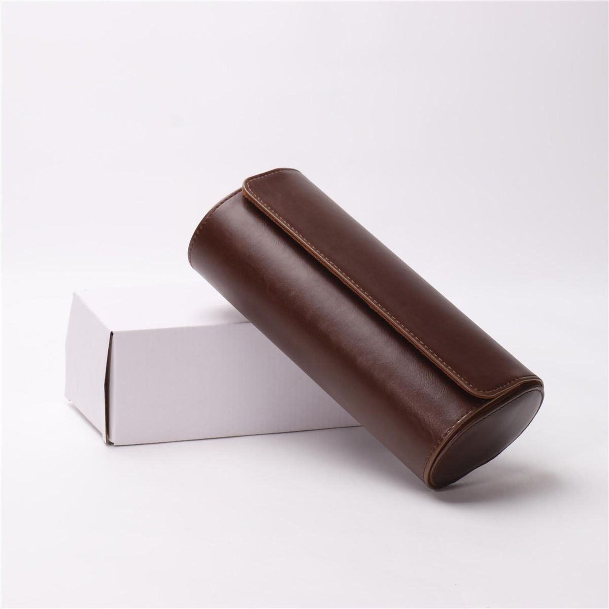 Storage Box 3 Slots Watch Storage Case Brown