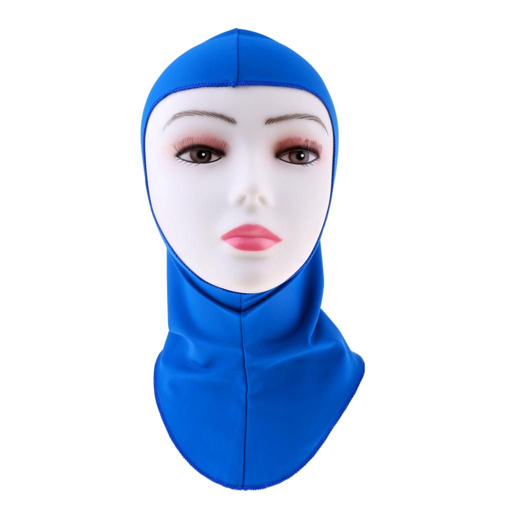 Unisex Diving Hoods Nylon Swimming Hats Face  Neck Blue