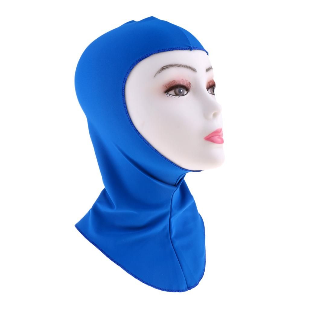 Unisex Diving Hoods Nylon Swimming Hats Face  Neck Blue