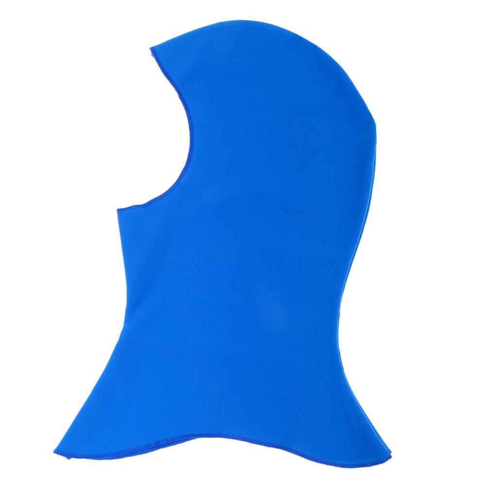 Unisex Diving Hoods Nylon Swimming Hats Face  Neck Blue