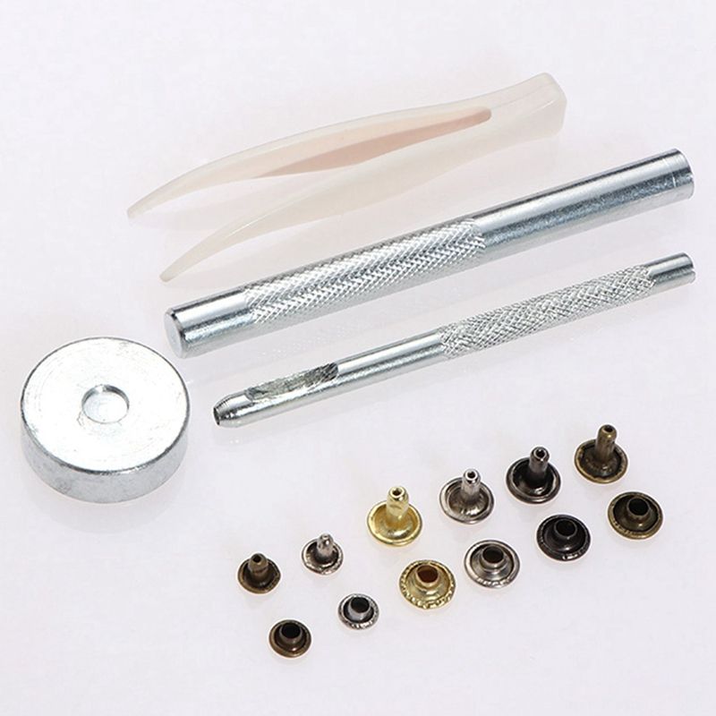 ABSF 240 Sets Of Boxes, Double-Sided Rivets, Leather, Metal Rivets, Rivets, Cap Nails + Installation Tool Kit + Pliers