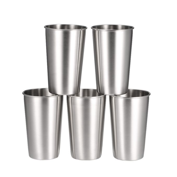 5 PCS Stainless Steel Pint Cups Tumbler Beer Mug Travel & Co