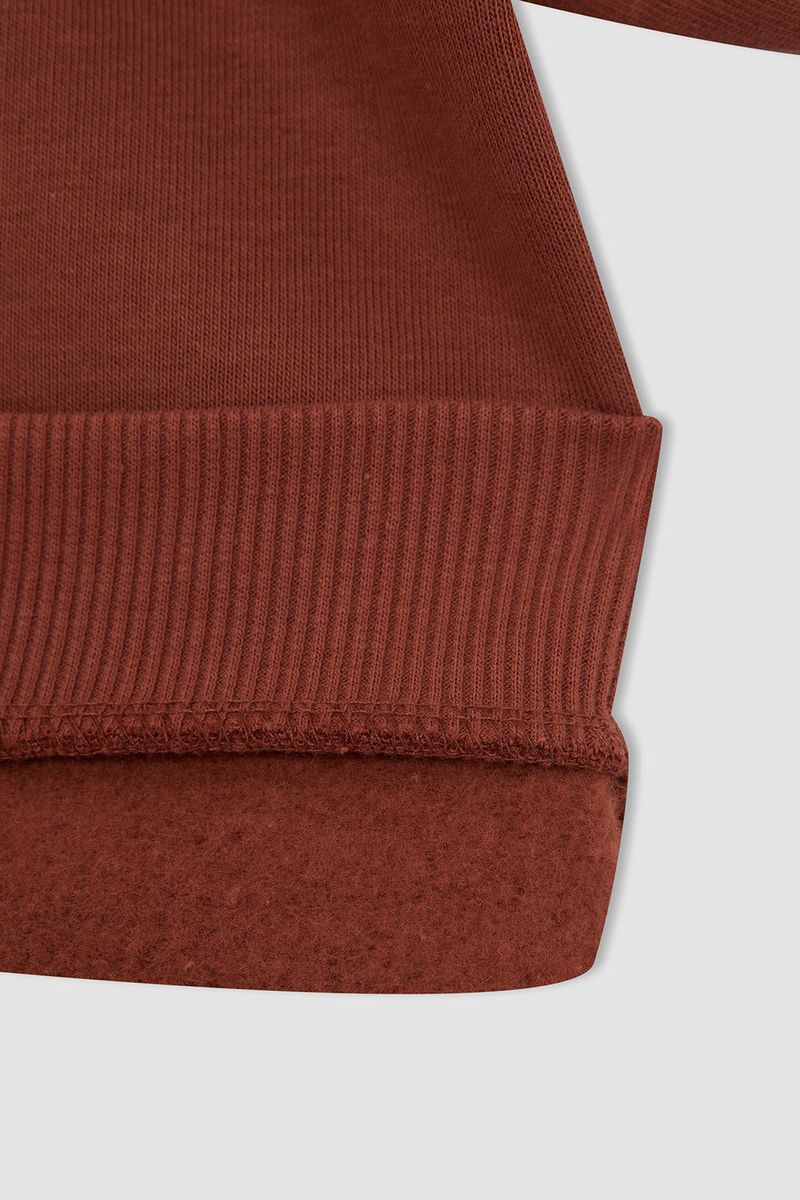 Girl - Regular Fit Turtle Neck Long Sleeve Knitted Sweat Shirt - Brown