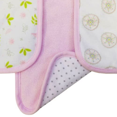 Baby Girl Soft Cotton Burpcloth Pack Of 3
