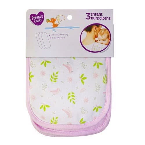 Baby Girl Soft Cotton Burpcloth Pack Of 3