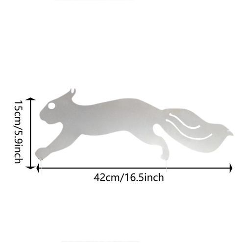 1pc Outdoor Rusty Metal Running Squirrel Silhouette Garden