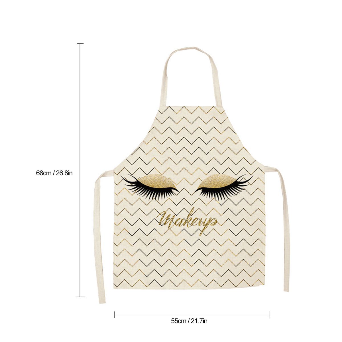 1Pcs Eyelash Pattern Cotton Linen Apron Adult Bibs Home