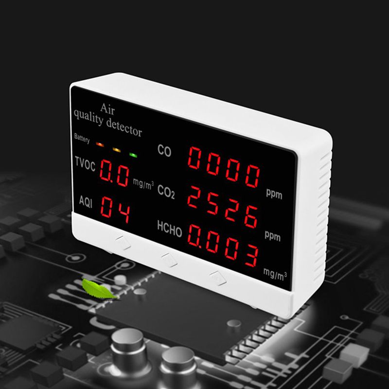 5 In1 CO2 Meter Multifunctional Air Quality Tester CO2 TVOC Meter Temperature Humidity Measuring Device Carbon Dioxide Monitor
