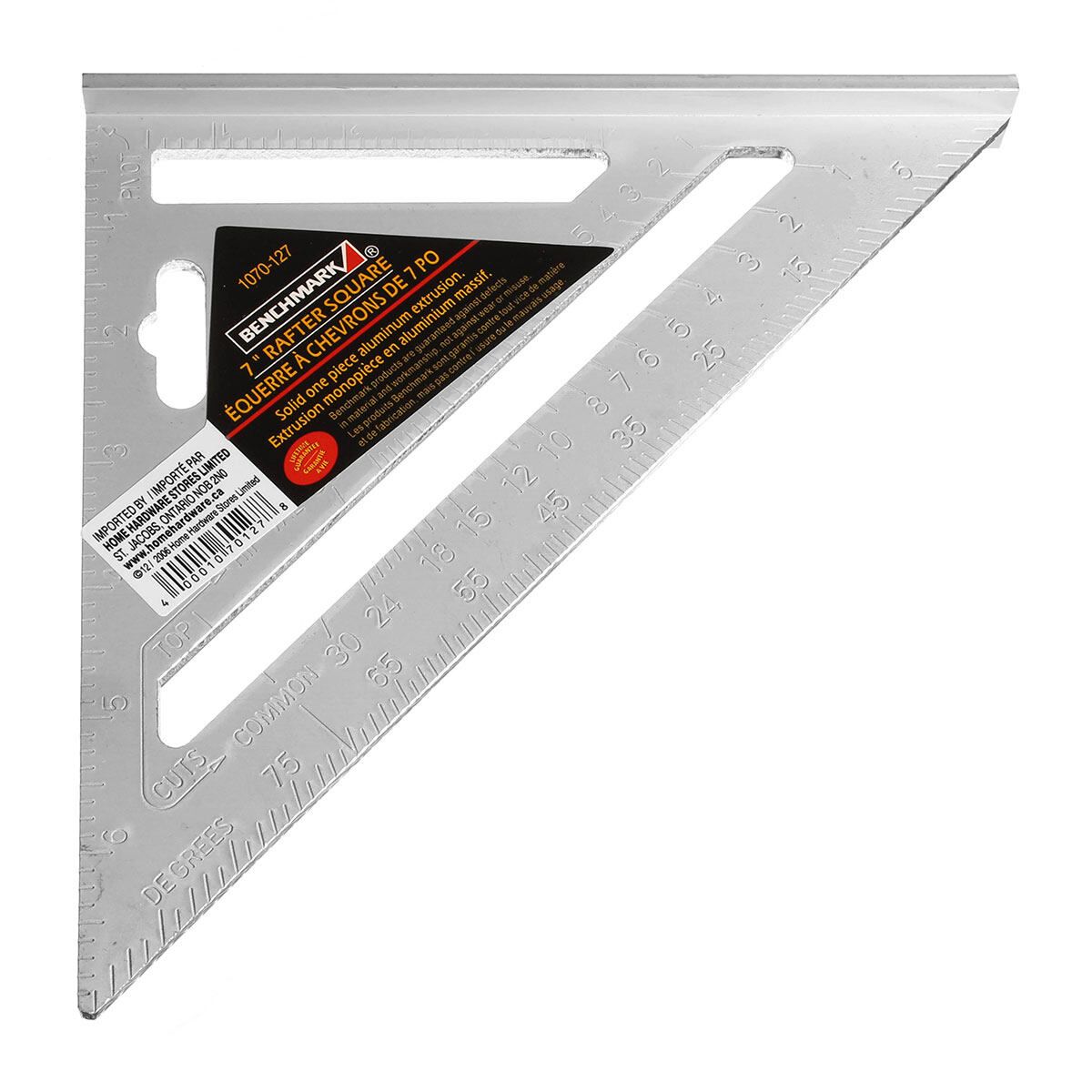4pcs 7inch Silver Aluminum Alloy Speed Square Roofing Triangle Angle Protractor Try Square Carpenter's Measuring Layout Tool