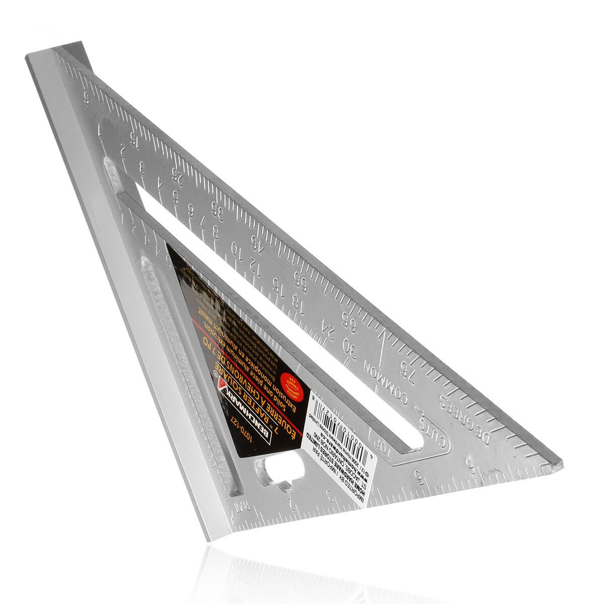 4pcs 7inch Silver Aluminum Alloy Speed Square Roofing Triangle Angle Protractor Try Square Carpenter's Measuring Layout Tool