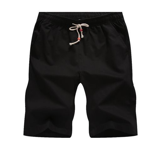 Men's Elastic Cargo Shorts Nicker Beach Wear- Black