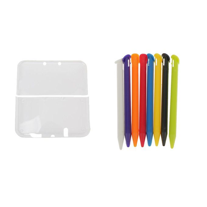 Clear TPU Protective Case Skin + 8 Stylus Pens For New   3DS LL/XL