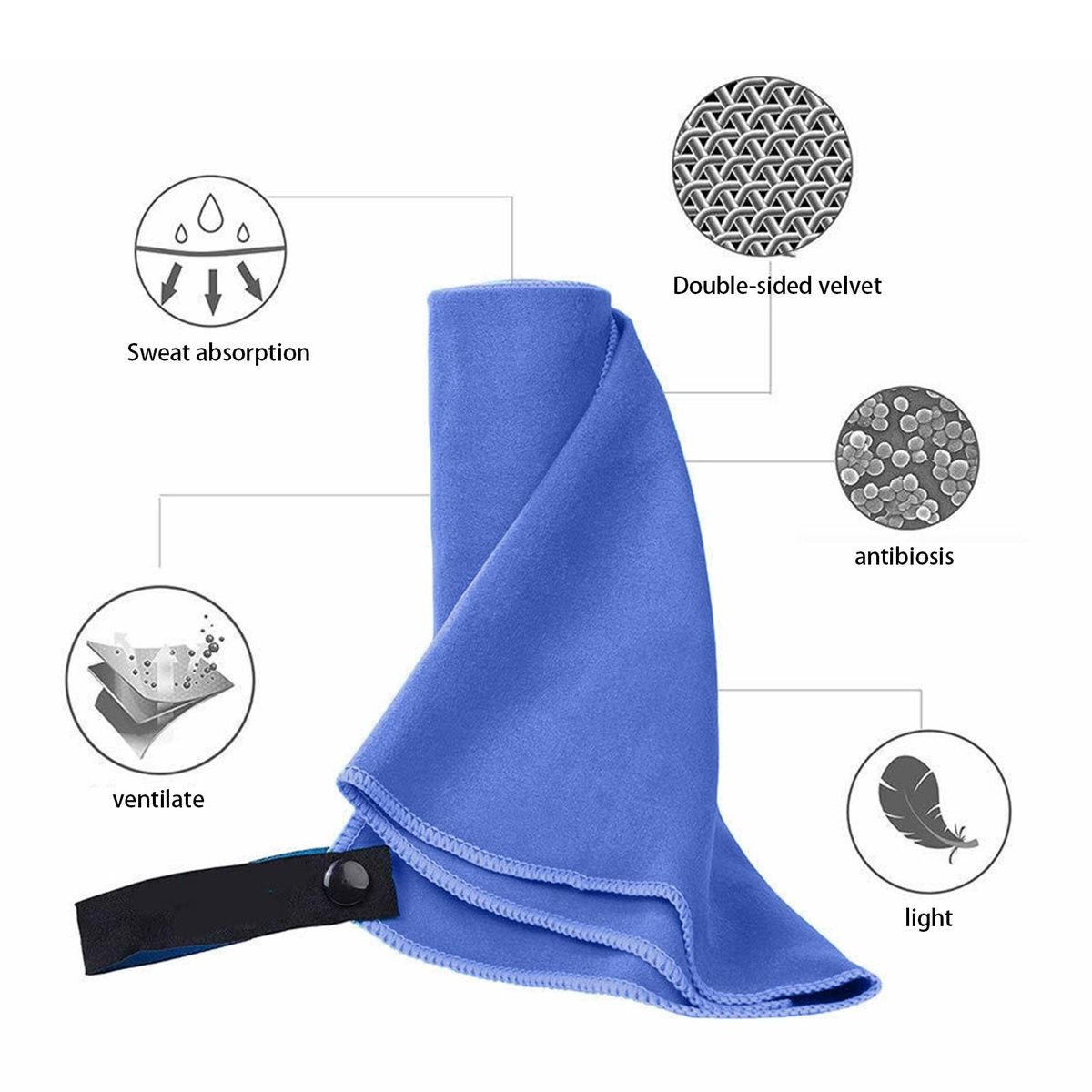 Gym Towel Microfiber Quick-drying Yoga Towel Blue