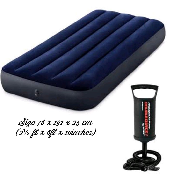 Inflatable Intex Cot Size Air Mattress 2.5 Ft X 6ft X 10inches)