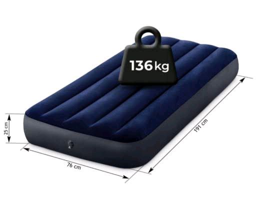 Inflatable Intex Cot Size Air Mattress 2.5 Ft X 6ft X 10inches)