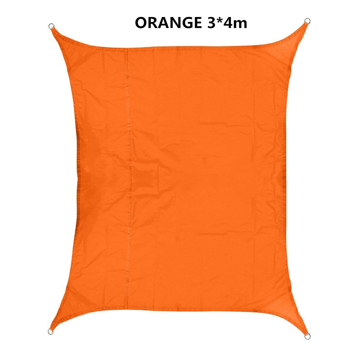 Outdoor Garden Yard Sun Shade Sail Sun-proof Waterproof Top Canopy Cover Awning Orange