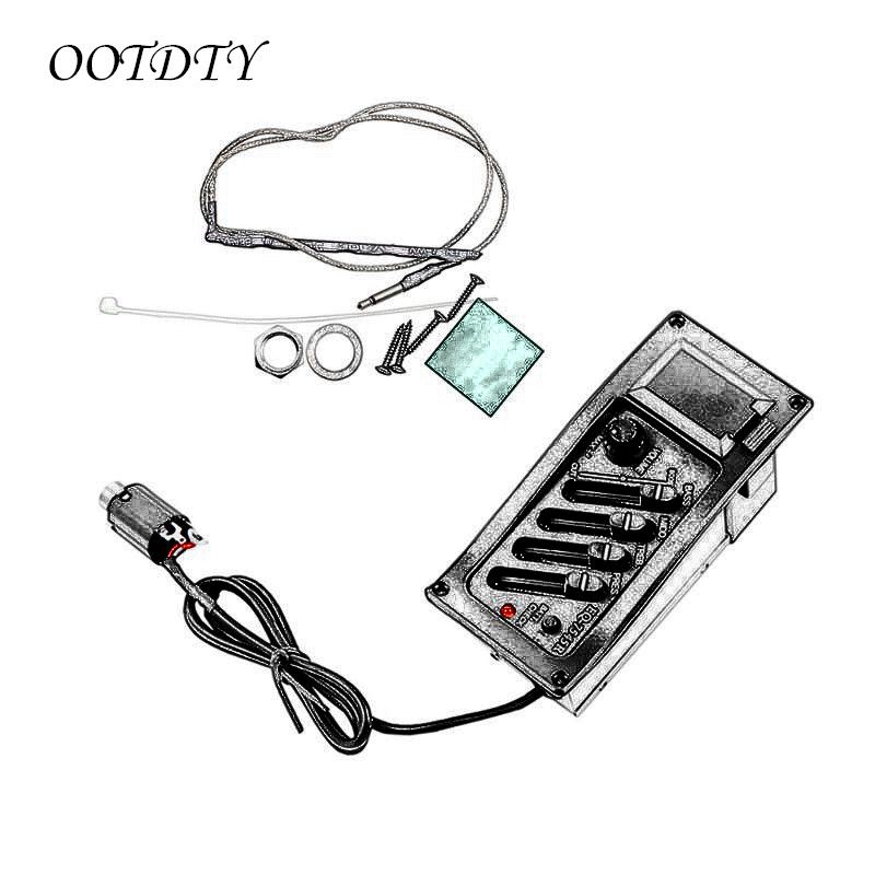 4 Band EQ 7545R Piezo Amplifier Equalizer 9V Kit For Acoustic Guitar Pick Up Guitar A