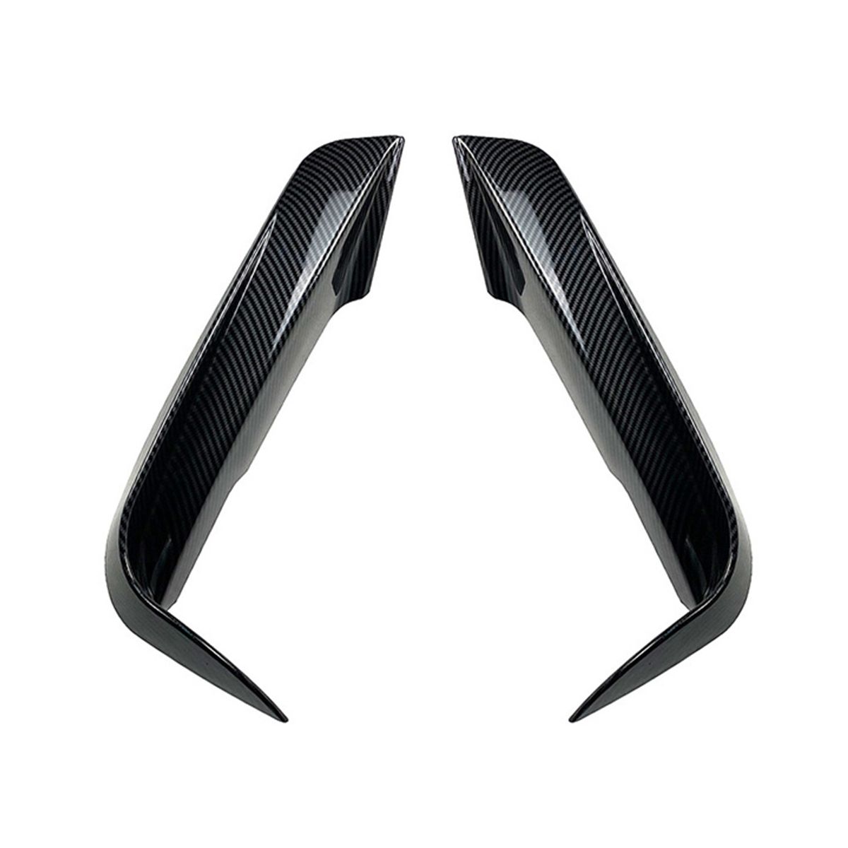 1Pair Car Front Bumper Fangs Trim Lid Cover Decoration for 3-Series F30 F31 M Pack 2013-2019 Carbon Fiber Pattern