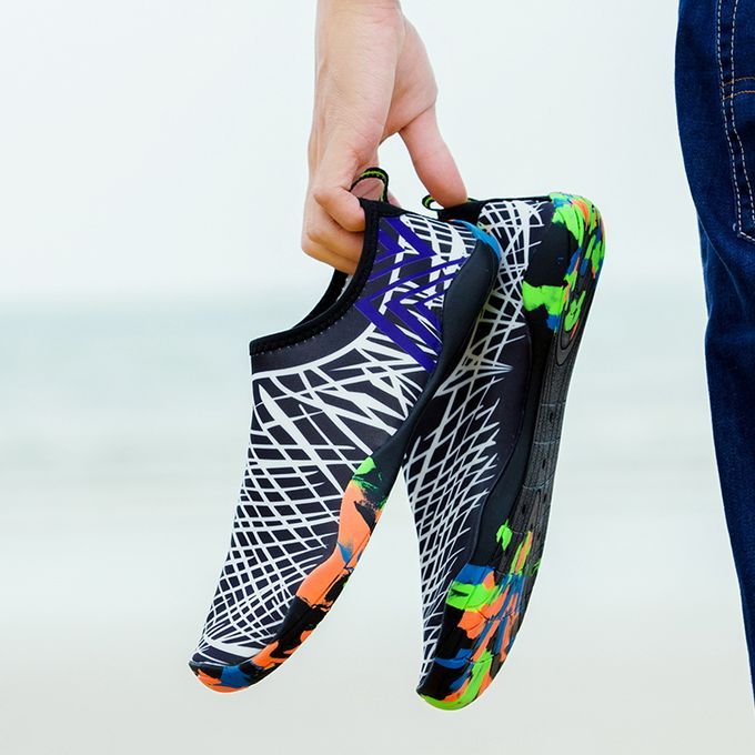 Big Size Water Shoes Beach Diving Yoga Shoes-Black Grey