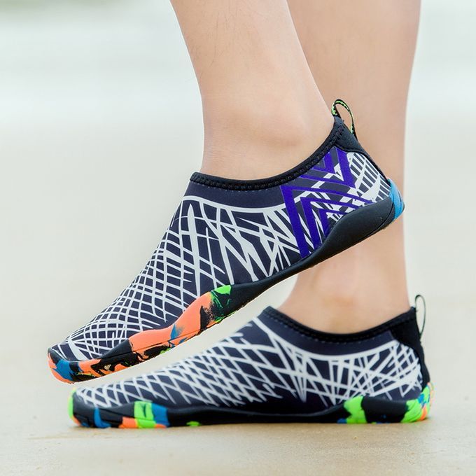 Big Size Water Shoes Beach Diving Yoga Shoes-Black Grey