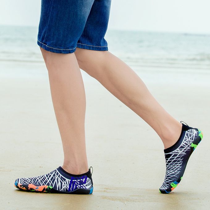 Big Size Water Shoes Beach Diving Yoga Shoes-Black Grey