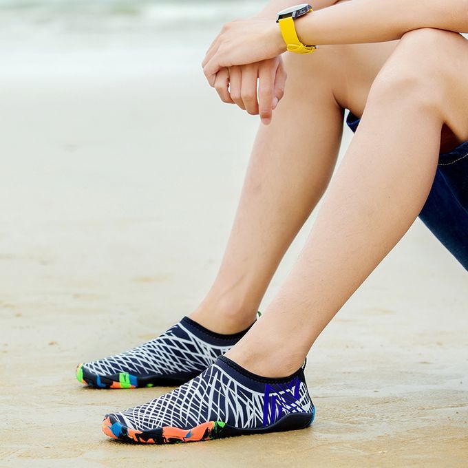 Big Size Water Shoes Beach Diving Yoga Shoes-Black Grey