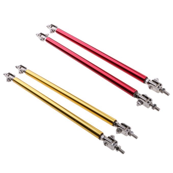 2 Pairs Car Adjustable Front Bumper Lip Splitter Rods Support Bar
