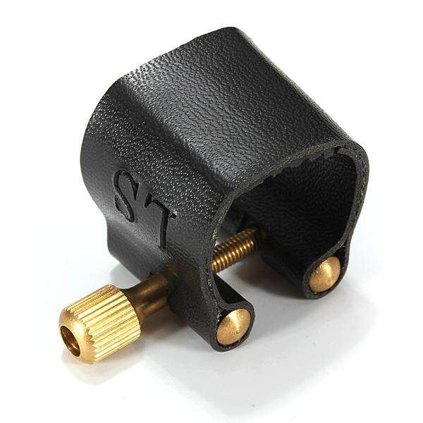1Pcs Ligature For Alto Tenor Sax Saxophone Mouthpiece W/Fattener Fastener Black