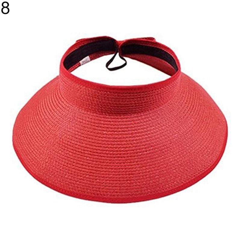 Women's Summer Wide Brim Roll Up Foldable Sun Beach-Beige