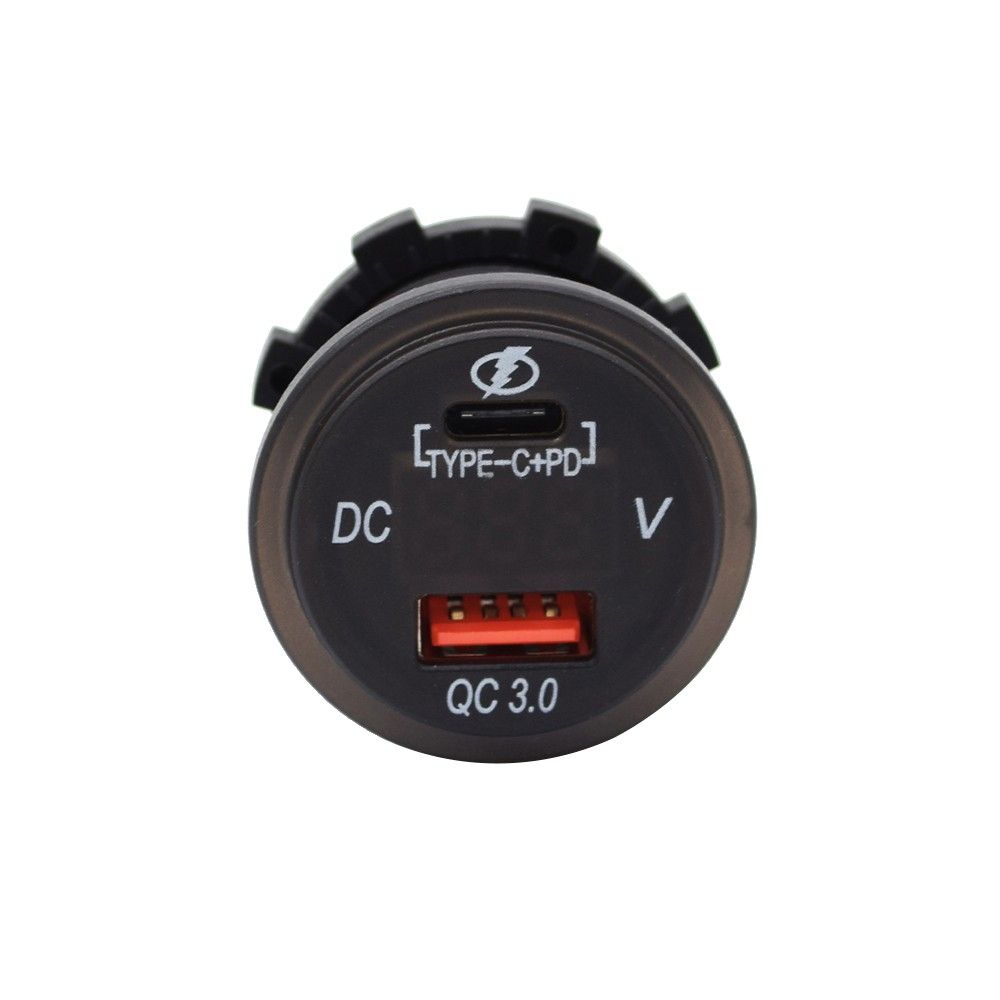 DC 12V-24V Waterproof  QC3.0 USB Charger Socket With Type C